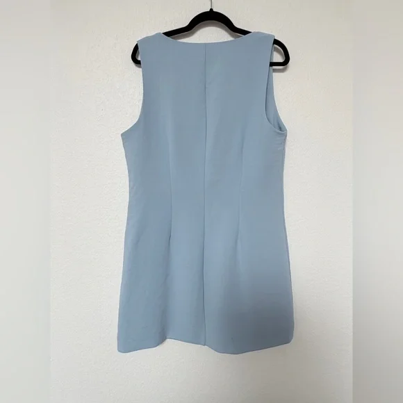 Abercrombie & Fitch NWT Square Neck Button-Up Dress Baby Blue | Size Large Tall - Picture 3 of 5